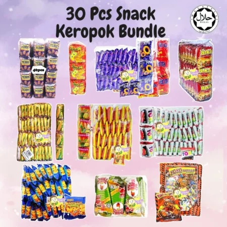 30PCS Keropok Bundle Snack 🍪Super Ring /Rota/ Corntoz/Double Decker/ Shoyuemi / Potato / Bika / Roller Coaster / Mamee,🛒Clearance Price RM 5.29👇