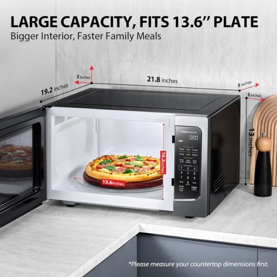 TOSHIBA ML-EM45PIT(BS) Countertop Microwave Oven with Inverter Technology. Kitchen Essentials. Smart Sensor. Auto Defrost. 1.6 Cu.ft. 13.6 Removable Turntable. 33lb.&1250W. Black Stainless Steel